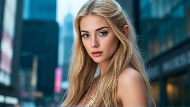 Elf female long blonde hair blue eyes and tall