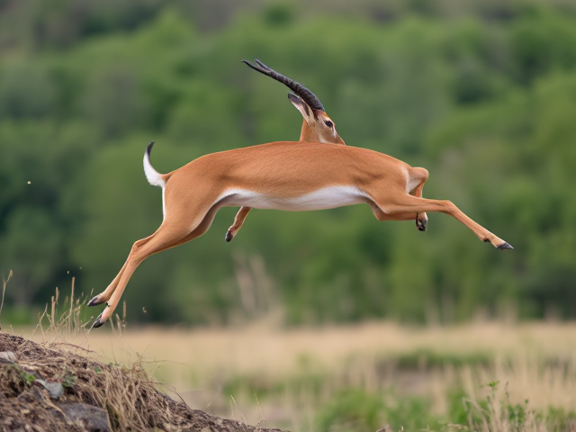 gazelle leaping over gap