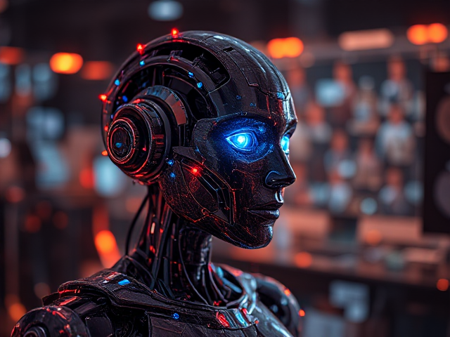 Create a realistic picture that shows the modern teknology and AI at the same time