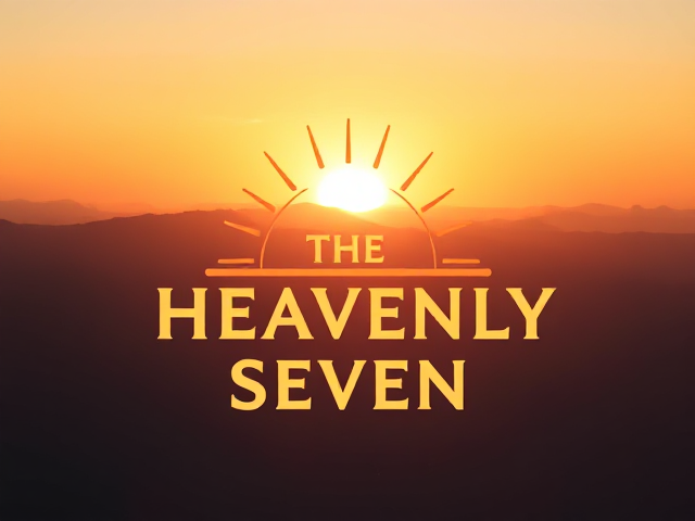 logo for "the heavenly seven" all lowercase