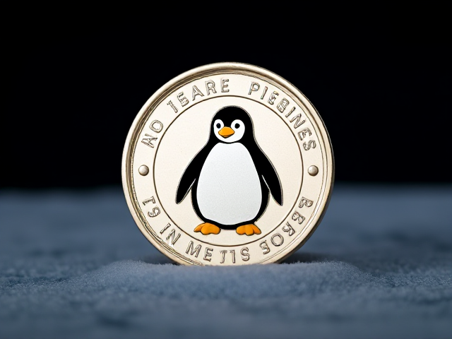 Génère moi une pièce de monnaie pingouin