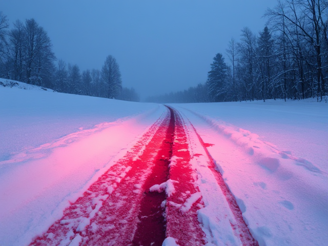 Blood trail in snow