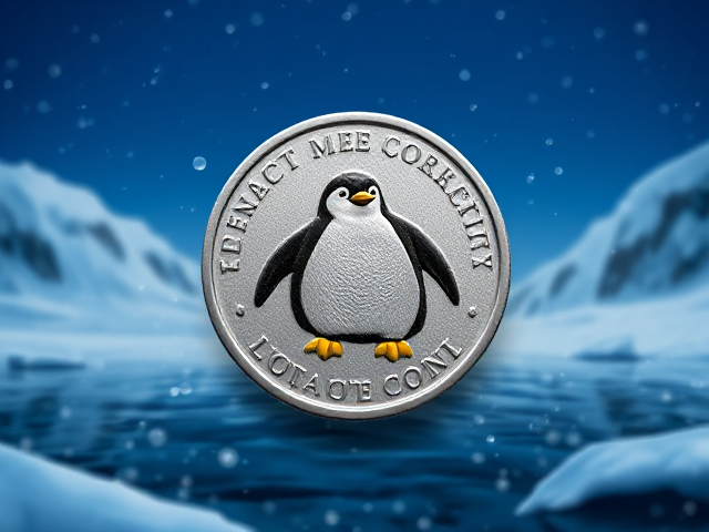 Génère moi une pièce de monnaie pingouin