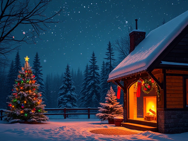 genere moi une image aux couleurs de noel