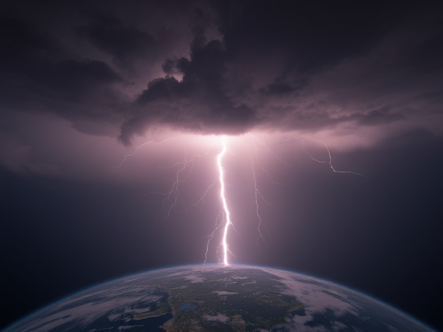 lightning from cloud to earth