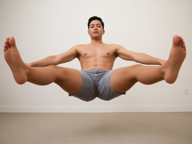 on the bottom extend my body shirtless and for the other sides keep extending the background to make it look like im in a room