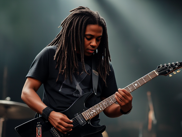 Show me a black guy with dreadlocks playing a metal guitar