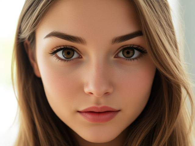 Beatiful brown eyes young woman