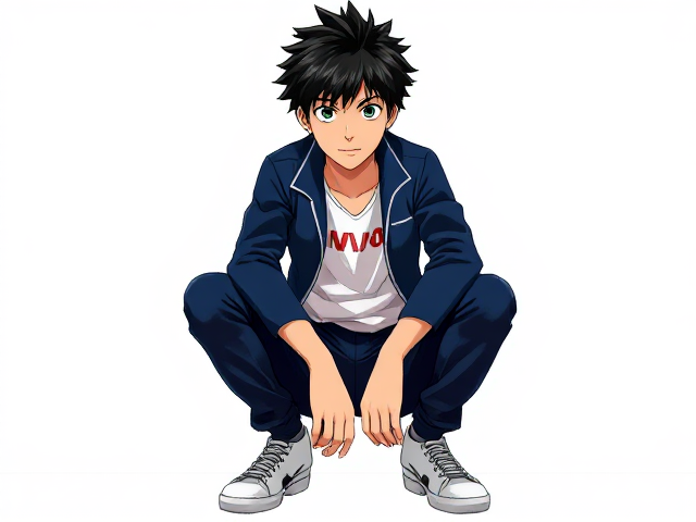 My hero academia oc front view sitting down leaning forward