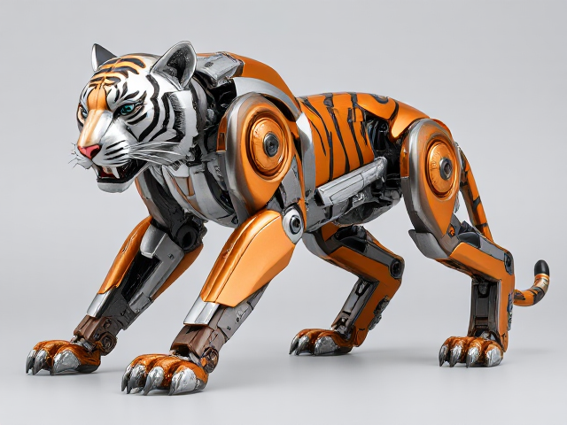 A technorganic tiger Transformer in the Beast Machines series would be a mesmerizing blend of mechanical and organic elements, combining the majestic form of a tiger with the advanced technology of a Transformer. Here's an imaginative description of how it might look:

In its beast mode, the technorganic tiger would possess a sleek and powerful body, resembling a futuristic robotic tiger with a seamless integration of metallic and organic features. Its body would be covered in a combination of metallic plating and synthetic fur, creating a visually captivating and dynamic appearance.

The head of the tiger would feature a perfect fusion of mechanical and organic design elements. It would have piercing optics, radiating intelligence and determination. The mouth would be equipped with metallic fangs and a muzzle that blends seamlessly with the rest of the head.

The body would be strong and agile, designed for swift and fluid movements. It would showcase a harmonious blend of metallic armor plating and synthetic fur, creating a striking visual contrast. The metallic sections would display intricate circuitry patterns, representing the advanced technology and internal systems of the technorganic tiger.

The legs would be muscular and sturdy, allowing the tiger to move with grace and precision. They would possess articulated joints and clawed paws, providing both dexterity and stability during movement.

The color scheme would likely include a combination of metallic tones such as silver, gunmetal, or chrome to emphasize the technological aspects of the tiger. These colors would be complemented by organic hues like deep oranges, blacks, or golds, reflecting the tiger's natural beauty and strength.

In its transformation mode, the technorganic tiger would seamlessly shift into a robotic humanoid form while retaining key elements of its beast mode. The metallic plating and synthetic fur would transform into sections of sleek armor and intricate circuitry, showcasing the advanced technology of the Transformer.

The head would shift and fold to reveal the face of the humanoid form, featuring the same piercing optics and determined expression as seen in its beast mode.

The limbs would reconfigure and extend, allowing for increased height and agility. The metallic plating and circuitry would form the armor of the humanoid form, while the synthetic fur would transform into streamlined details and accents.

Overall, a technorganic tiger Transformer in the Beast Machines series would be a captivating and visually