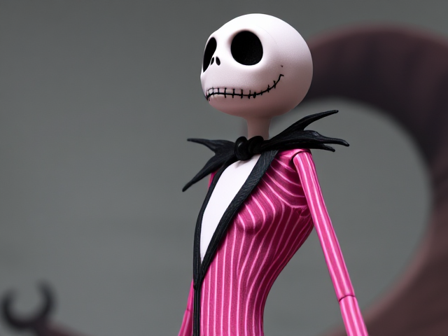 Jack Skellington habillé en rose