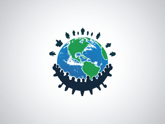 I want you to generate an image for a political party for future changers. The logo should be planet earth that are being changed by a group of people