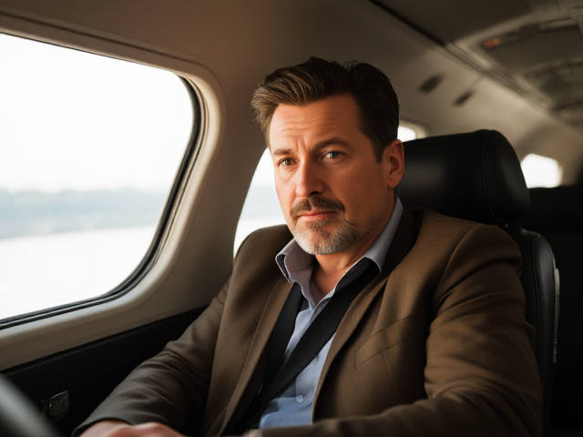 Bill Pullman gets in the jet