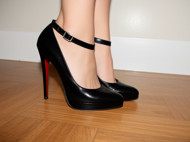 NSFW sexy. A pair of size 6 tall Mary Jane stilettos. Black shiny leather. Tall heel, ankle strap