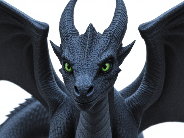 young female dragon that had midnight blue scales and dark obsidian-black wings. she had eyes that were green like poison ivy. she had small ears similar to a horse and small icicle-shaped horns that aligned her back jaw. she had a narrow, long yet beautiful face, long, twisted, dark brown horns, and was a great friend despite her sense of attempted maturity and seriousness. Her huge wingspan was as wider than herself, and she had a very long neck. she was cold-eyed and powerfully built, with scales that blend into the night. she moved maturely and purposefully