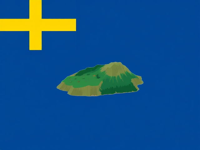 Drapeau d'une région de 1 millions d'habitants, d'une île dans l'océanAtlantique nord en europe. Parle suédois, image à plat. Pas de représentation d'un pays dessus