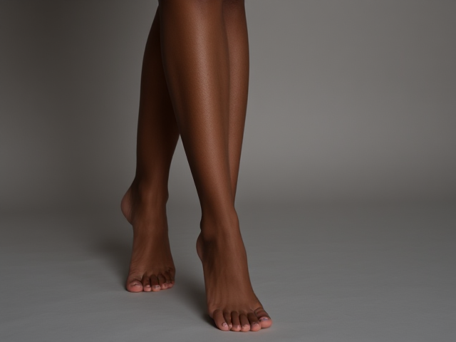 Black woman pretty bare feet