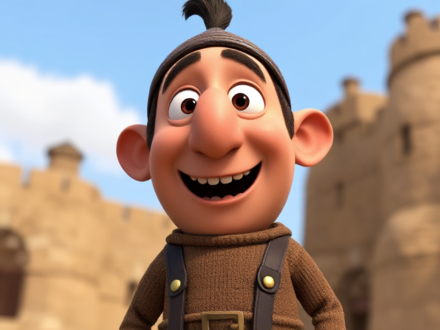 Marchand au gros nez dans le style du donjon de naheulbeuk