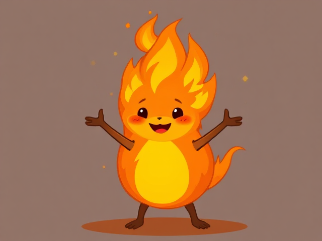 Fire with two arms and two legs with diddy