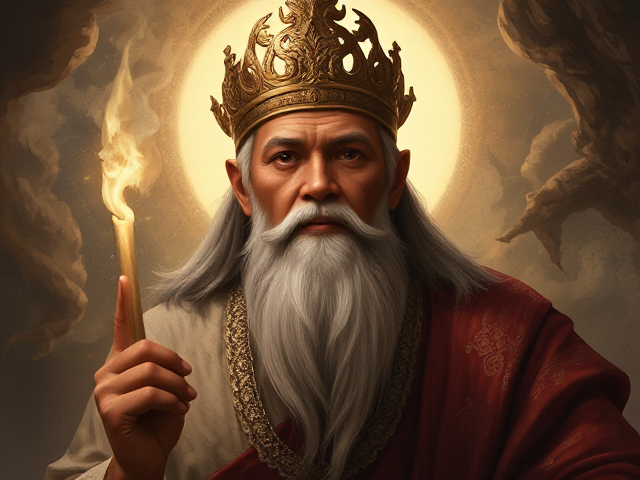 an ancient Filipino priest who appears to have enlightened wisdom in a magical epic style