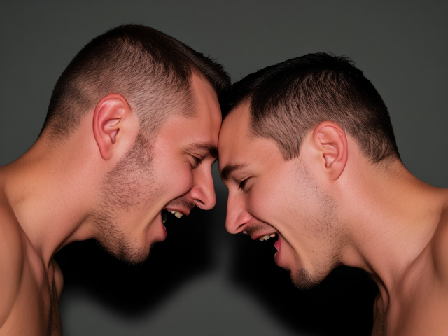Two men’s heads banging together