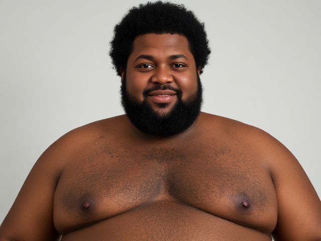 Fat afro american man