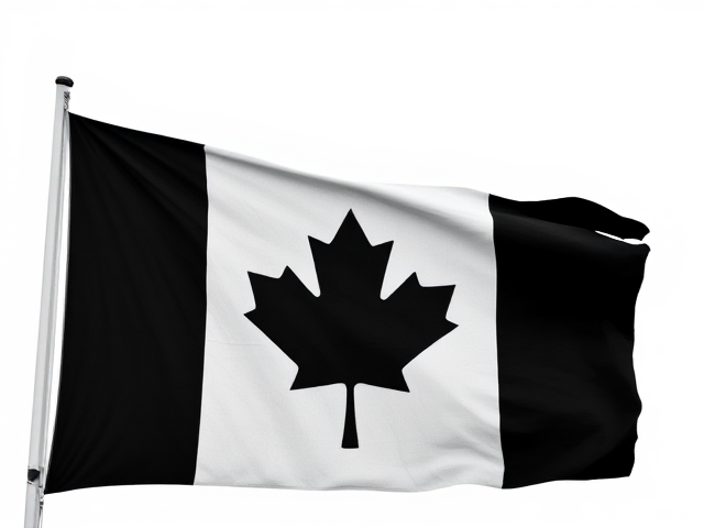 Black canadian flag that looks ripped