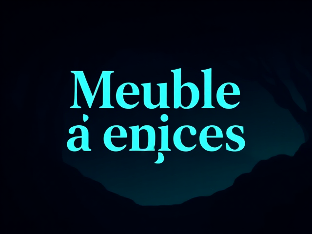 Titre « Meuble à épices »
Typo logo dégradé violet bleu foncé bleu clair vert, typo grosse