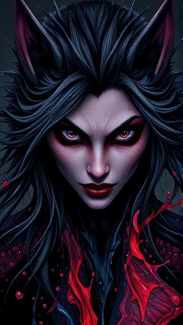 splash art, a quirky liquid portrait of a hauntingly beautiful dark werewolf woman, splash style of paint, Pixar style, Halloween colors, hyper detailed intricately detailed, fantastical, intricate detail, splash screen, liquid, gooey, slime, splashy, fantasy, concept art, 8k resolution, masterpiece, melting, complex background, intricate detailed, dark colors, fantasy, concept art, digital art, intricate, oil on canvas, masterpiece, expert, insanely detailed, 4k resolution.