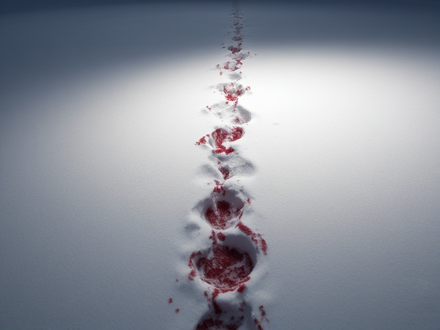 Blood trail in snow
