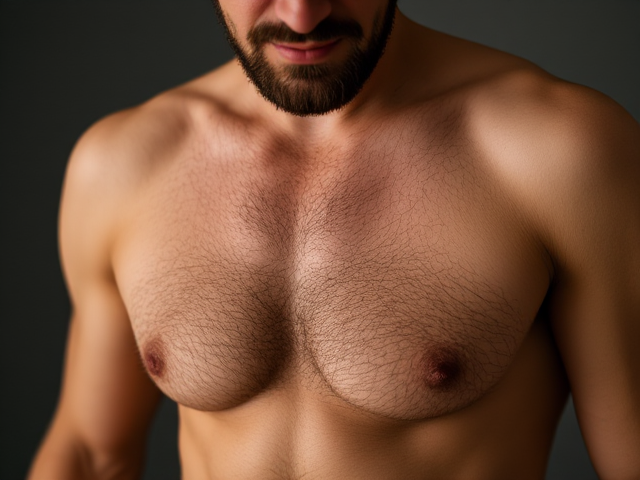 man with very hairy armpit