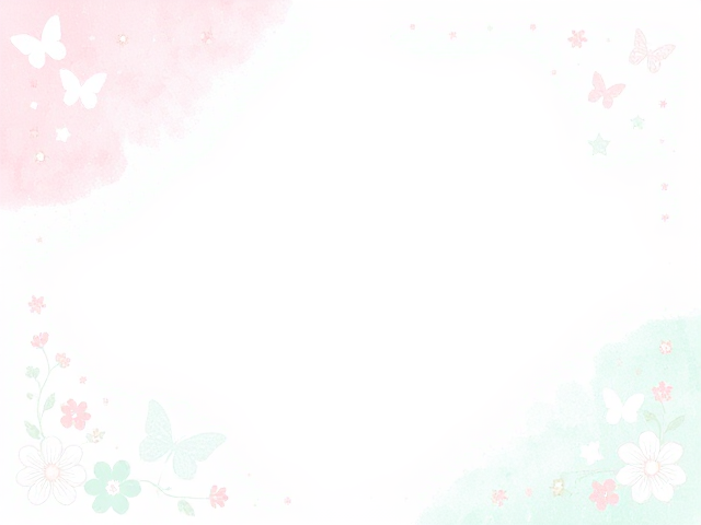 "Create an enchanting first page for a journal designed for girls, featuring a dreamy background with a soft pastel color palette that transitions from light pink at the top to mint green at the bottom. Incorporate a decorative border made of delicate, lightly sketched flowers, whimsical stars, and playful butterflies fluttering around the edges. Add subtle sparkles scattered throughout the design to evoke a sense of magic and wonder. The overall texture should resemble a gentle watercolor effect, creating an artistic and inviting feel. Leave a spacious, clear area in the center for an inspiring quote or title, ensuring the design is versatile enough to complement various journal themes. The edges should be soft and inviting, fostering creativity and positivity."