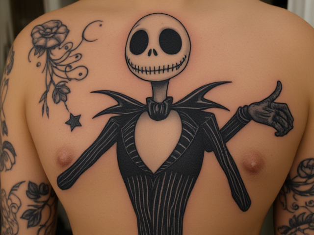 Jack Skellington avec des tatouages