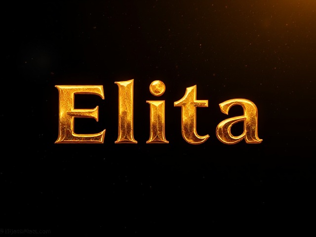 Make an Epic Golden Text that says Elita with a cs 2 background