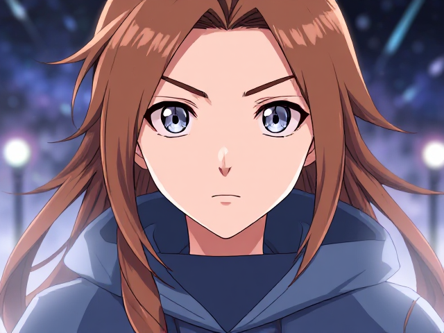 The personnage have a grey yeux with long brun hair is a man the âge is ten year is à Fan of Pokémon