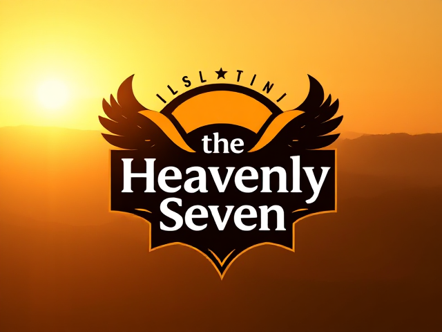 logo for "the heavenly seven"