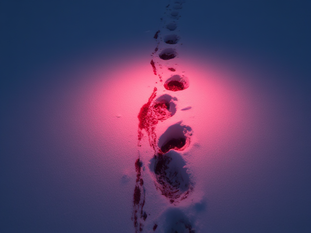 Blood trail in snow