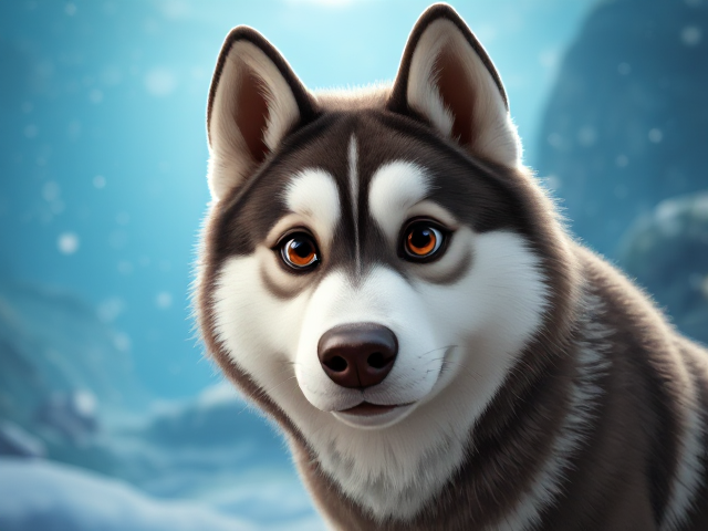 A Alaskan malamute freediver