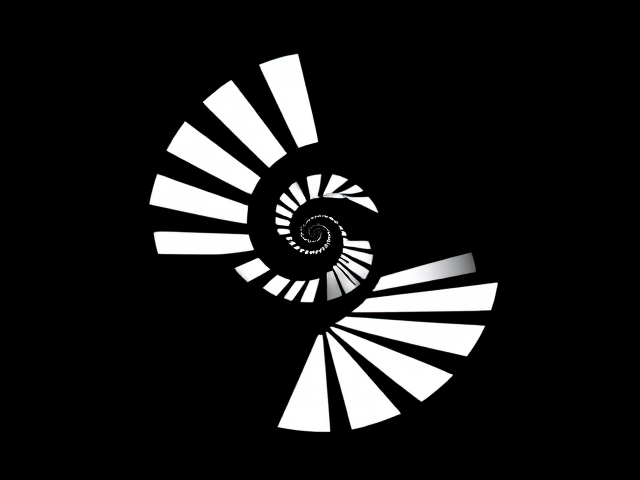 Escalier en colimaçon, noir et blanc