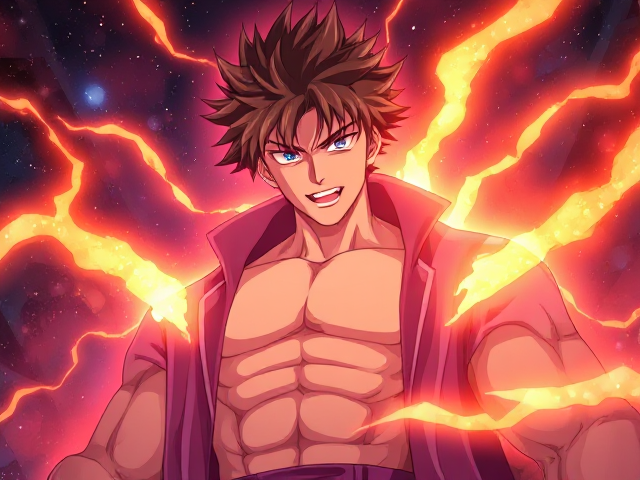 anime man with maxed-out aura