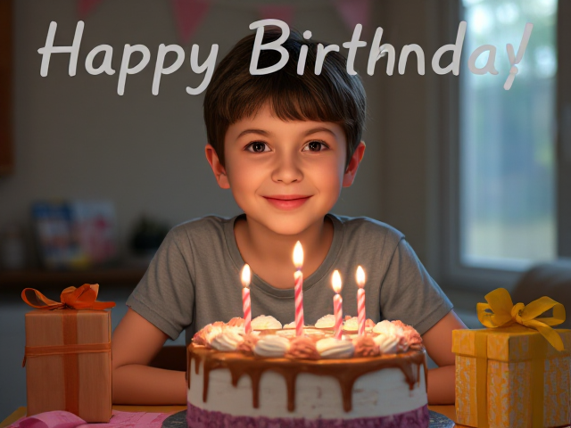 Image pour souhaiter bon anniversaire pour les 18ans avec un gâteau et des cadeaux