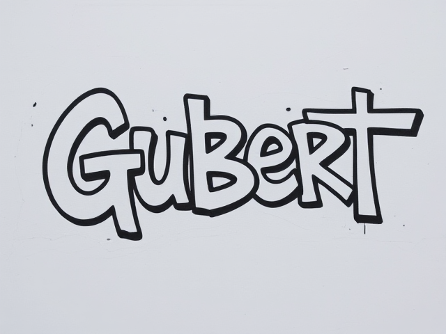 grafiti simple sur fond blanc ecrit « Gubert »