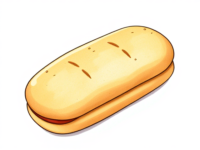 Sandwich en forme de baguette, Sans garniture, avec des formes dessinés grossièrement