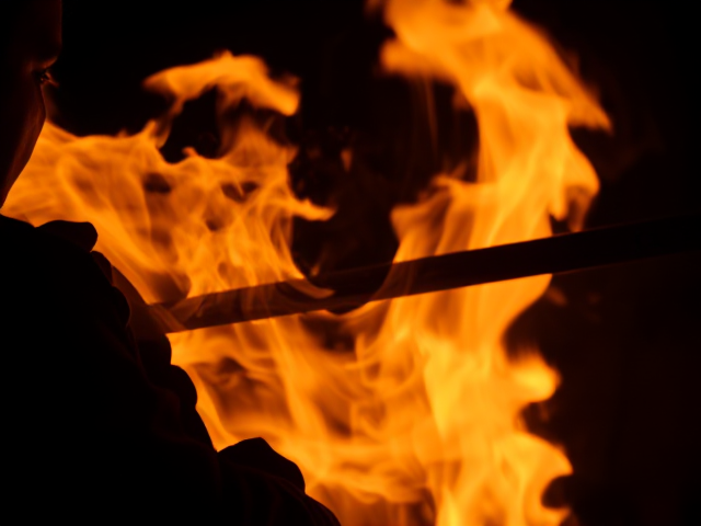 A sword being made in fire