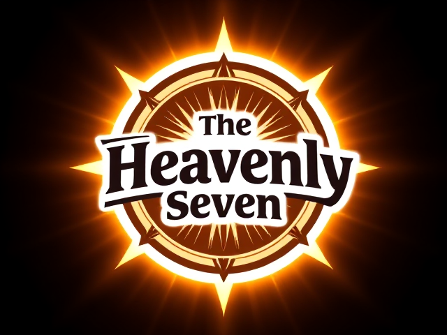 logo for "the heavenly seven"