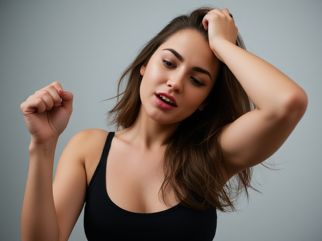 Female heart pounding.