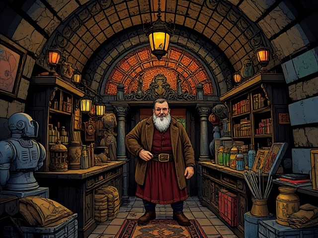 Marchand dans le style du donjon de naheulbeuk