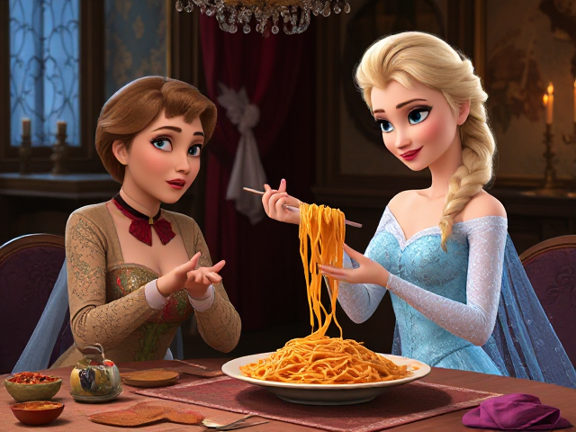 Elsa esnoult des misters de lamour 
mange des spaghetti