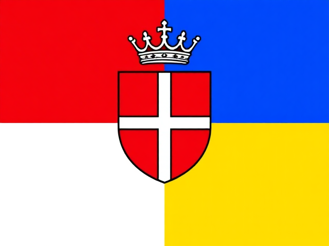 dessine un blason pour une presentation powerpoint 
sans croix ni couronne 
avec quatre espaces vides pour insérer du texte