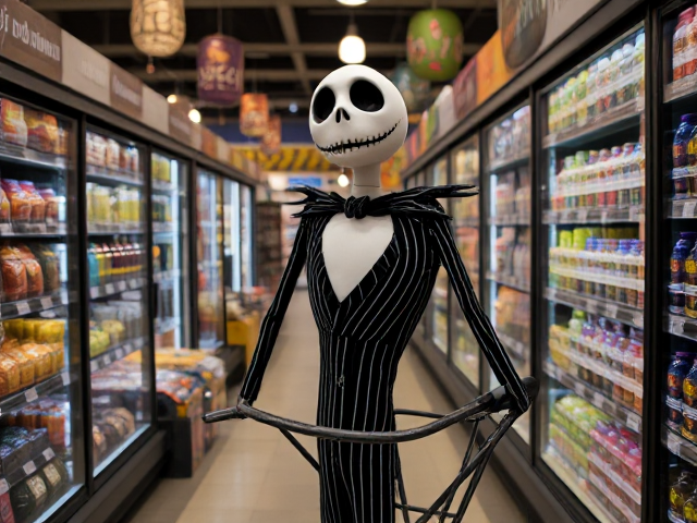 Jack Skellington dans un super marché